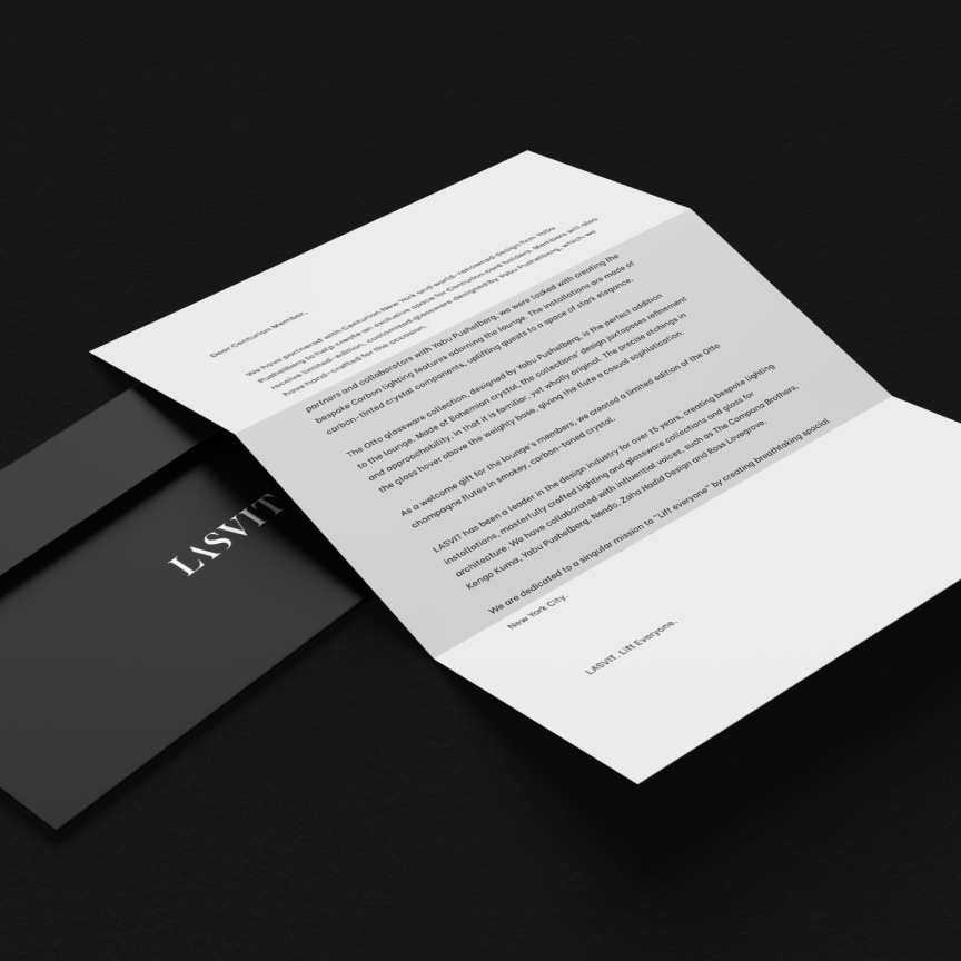 Lasvit x AMEX Carbon Lounge communications